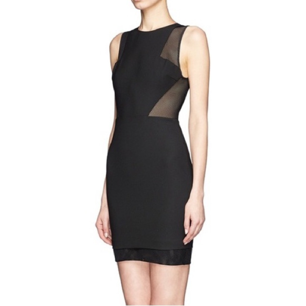 Elizabeth and James black mesh cut outs pencil dress stretchy
